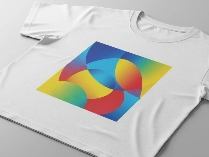 Weißes T-Shirt mit farbigem DTF-Druck — individuell bedruckt